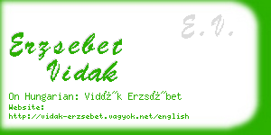 erzsebet vidak business card